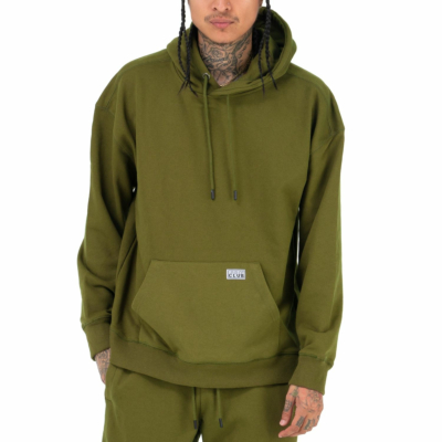 Heavyweight French Terry Pullover Hoodie-Small-Olive Drab