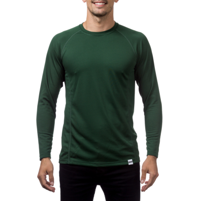Pro Club Men's Performance DryPro Long Sleeve T-Shirt, Forest Green