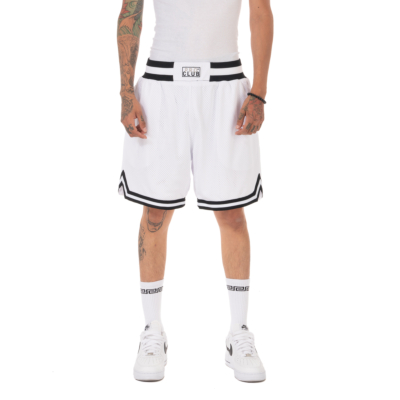 Classic Above the Knee Basketball Short (Retro Fit), White/Black, Small