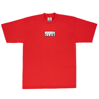 Heavyweight Short Sleeve Embroidered Box Logo Tee-Red-Small