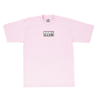 Heavyweight Short Sleeve Embroidered Box Logo Tee-Pink-Small