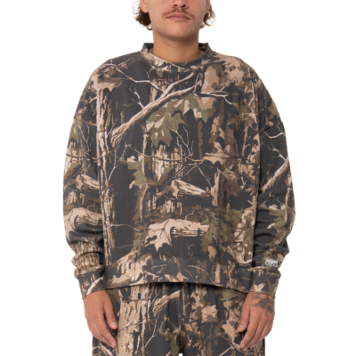 Men&#039;s Heavywide Fleece Crewneck -Tree Camo-X-Small 