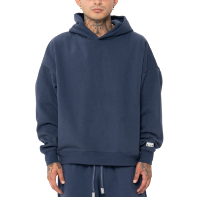 Men&#039;s Heavywide Fleece Pullover Hoodie-Navy-XS