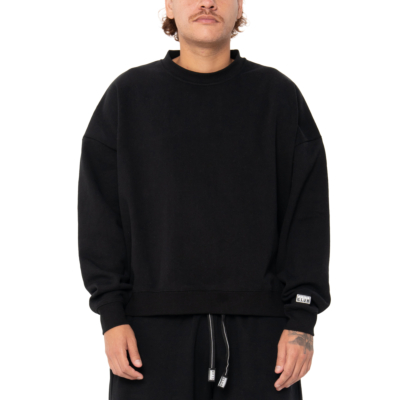 Men&#039;s Heavywide Fleece Crewneck -Black-X-Small 