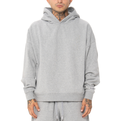 Men&#039;s Heavywide Fleece Pullover Hoodie-Heather Gray-XS