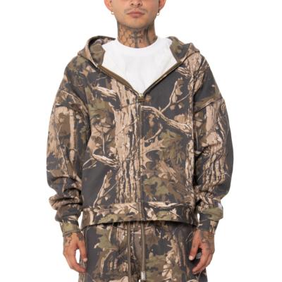 Men&#039;s Heavywide Fleece Zip-Up Hoodie-Tree Camo-XS