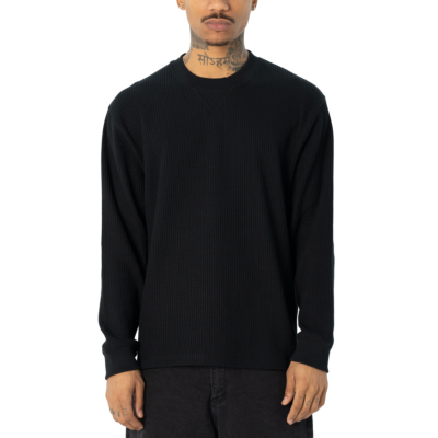 Men&#039;s Heavywide Long Sleeve Thermal Tee-Black-Small