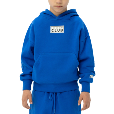 Kid&#039;s Box Logo Fleece Hoodie-Royal Blue-X-Small 