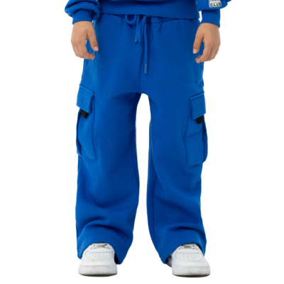 Kid&#039;s Oversized Cargo Sweatpants-Royal Blue-X-Small 