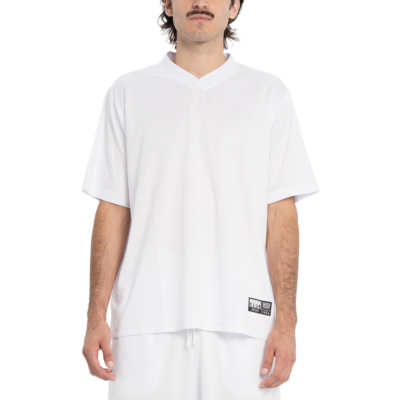 V-Neck Soccer Jersey-White-Small
