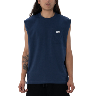 Performance Muscle Pocket Tee-Navy-Small