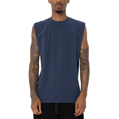 Mens Heavyweight Muscle Tee-Navy-Small