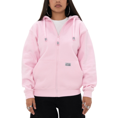 Men&#039;s Heavyweight Full Zip Fleece Hoodie-Small-Pink