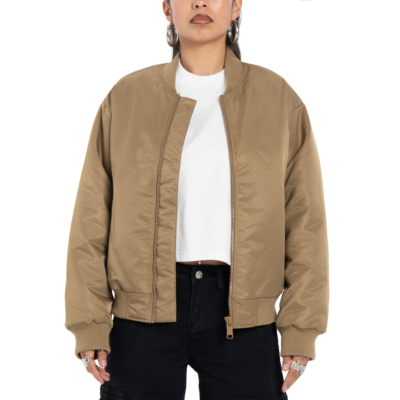 Women's Comfort Bomber Jacket-Taupe Haze-XS