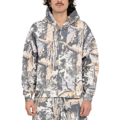 Men&#039;s Heavywide Fleece Zip-Up Hoodie-Snow Tree Camo-X-Small 