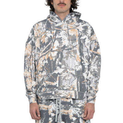 Men&#039;s Heavywide Fleece Pullover Hoodie-Snow Tree Camo-X-Small 