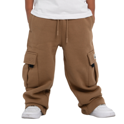 Kid&#039;s Oversized Cargo Sweatpants-Taupe Haze-X-Small 