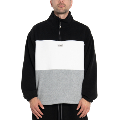 Heavywide Polar Fleece Quarter Zip-Black / Heather Gray-Small