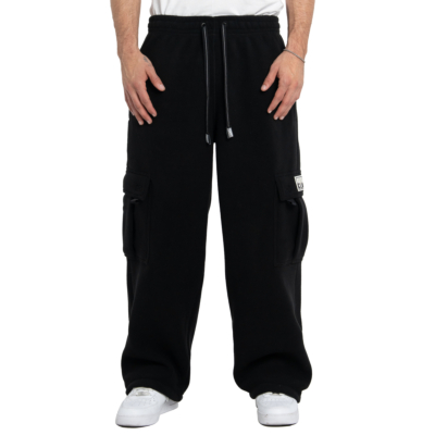 Heavy Polar Fleece Cargo Pant-Black-Small