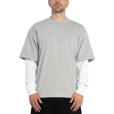 Heavywide 2Fer Thermal Long Sleeve-Heather Gray/White (2Fer)-Small