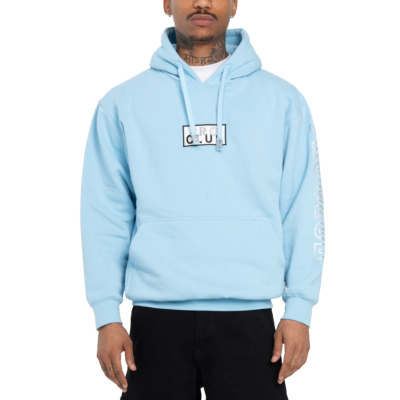 Embroidered Logo Heavyweight Pullover Hoodie (13oz)-Carolina Blue-Small