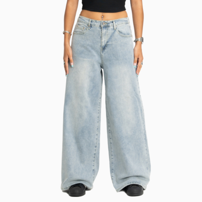 Heavyweight High Rise Denim Pant-Light Stonewash Denim-X-Small 
