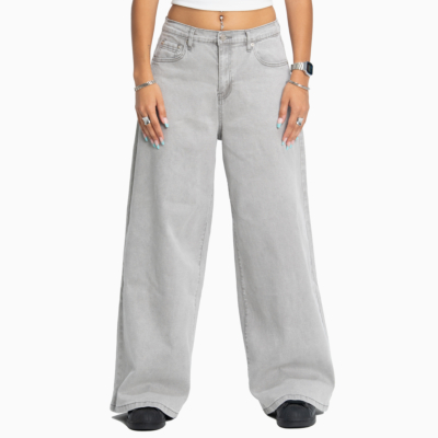 Heavyweight High Rise Denim Pant-Gray Stonewash Denim-X-Small 