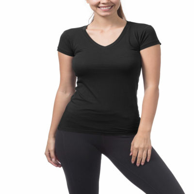 Short Sleeve V-Neck Tee-Small-Black