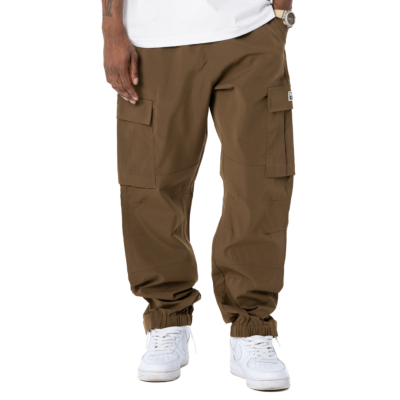 Nylon Ripstop Cargo Pants-Brown-Small