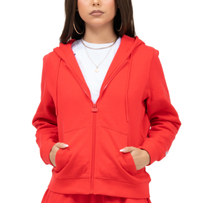 WOMEN'S COMFORT ZIP UP-Red- X-Small