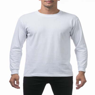 Men&#039;s Comfort Cotton Long Sleeve T-Shirt, Snow White, Small