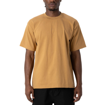 Men&#039;s Heavyweight Cotton Short Sleeve Crew Neck T-Shirt, Mustard, Medium