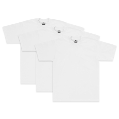 Heavyweight Cotton Short Sleeve Crew Neck T-Shirt 3 Pack
