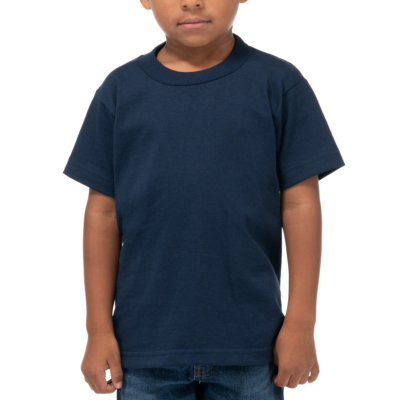 Toddler Short Sleeve Crew Neck Tee, Navy, X-Small