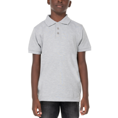 Youth Pique Polo Shirt, Heather Gray, X-Small