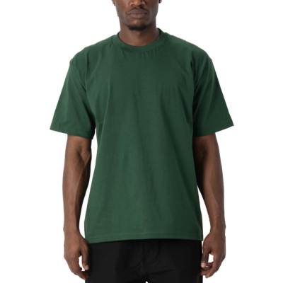 Men&#039;s Heavyweight Cotton Short Sleeve Crew Neck T-Shirt, Forest Green, Small