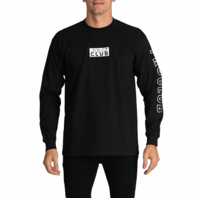 Embroidered Logo Long Sleeve Heavyweight T-Shirt, Black, Small