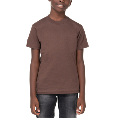 Youth Short Sleeve Crew Neck, Brown, X-Small