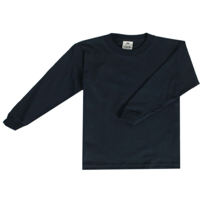 Youth Long Sleeve Crew Neck Tee, Navy, X-Small