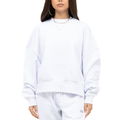 WOMEN'S HEAVYWEIGHT CREWNECK-White- X-Small