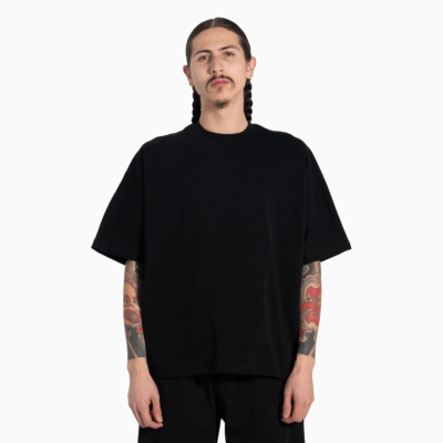 Men&#039;s HEAVY WIDE NO SEAM DOLMAN SLEEVE TEE-Black-Small
