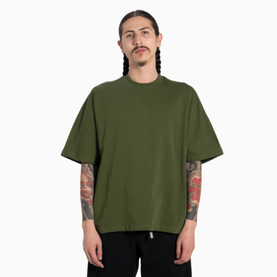 Men&#039;s HEAVY WIDE NO SEAM DOLMAN SLEEVE TEE-Military Green-Small