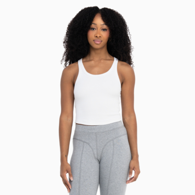 Heavyweight Rib Crop Tank-White-X-Small 