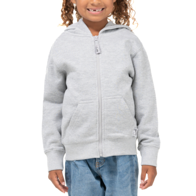 Youth Fleece Full Zip Hoodie, Heather Gray, X-Small