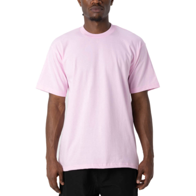 Men&#039;s Heavyweight Cotton Short Sleeve Crew Neck T-Shirt, Pink, Small