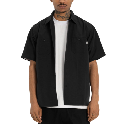 Heavyweight Short Sleeve Work Shirt-Black-Small