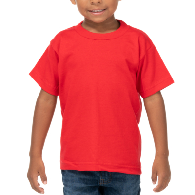 Toddler Short Sleeve Crew Neck Tee, Red, X-Small