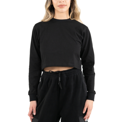 Heavyweight Long Sleeve Crop Top Black XS