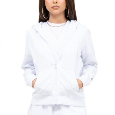 WOMEN'S COMFORT ZIP UP-White- X-Small