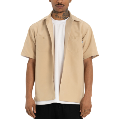 Heavyweight Short Sleeve Work Shirt-Khaki-Small
